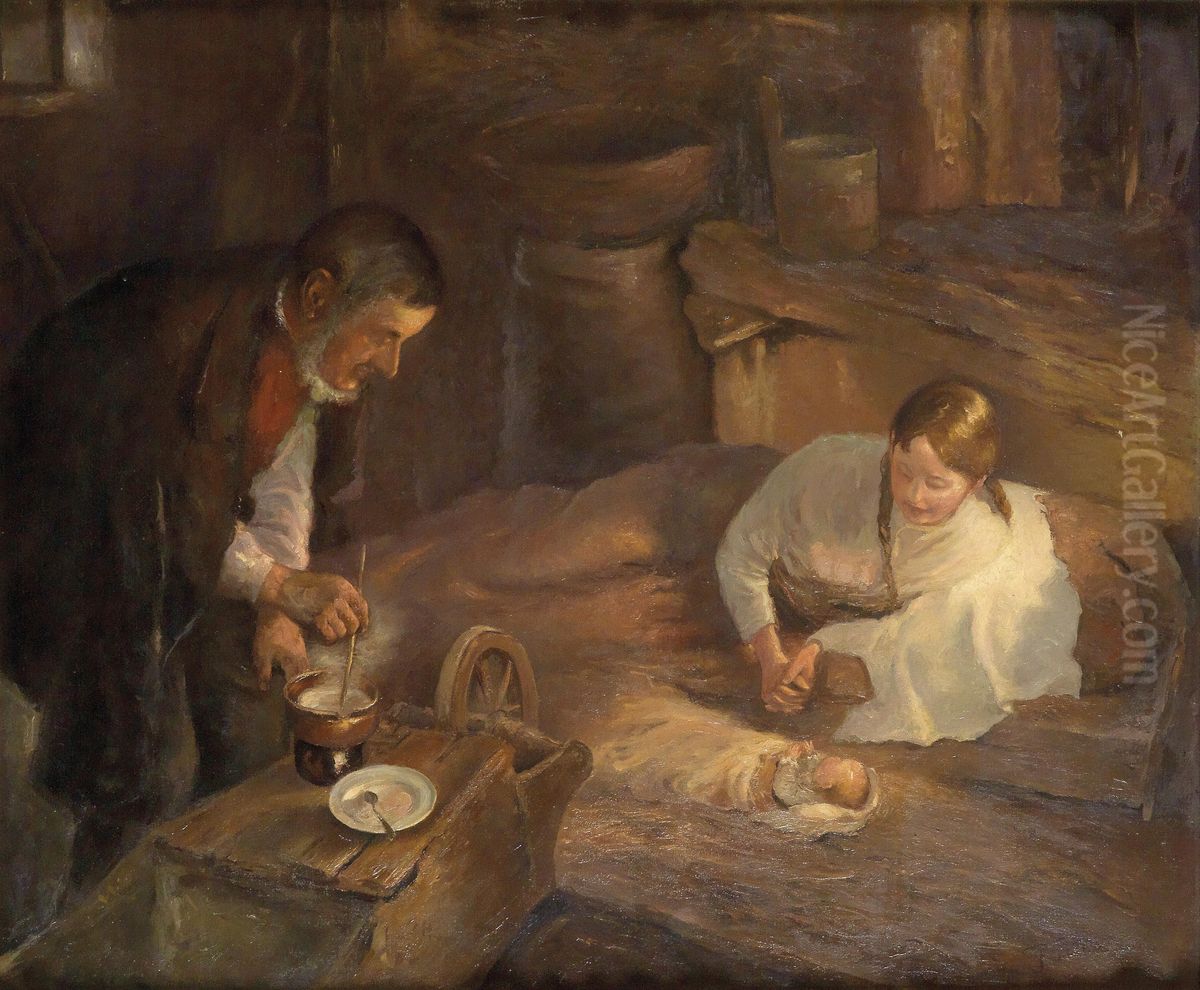 Christmas Night Oil Painting by Fritz von Uhde