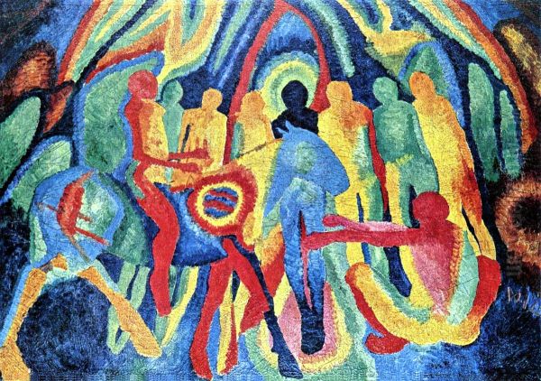 Entry of Jesus into Jerusalem Oil Painting by Wilhelm Morgner