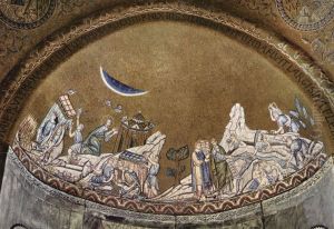 Mosaic from San Marco in Venice. Scene: Miracle during the Exodus
