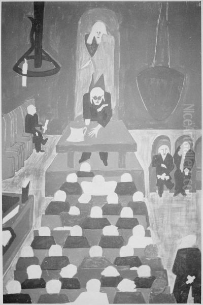Frederick Douglass listened to William Lloyd Garrison denounce slavery Oil Painting by Jacob Lawrence