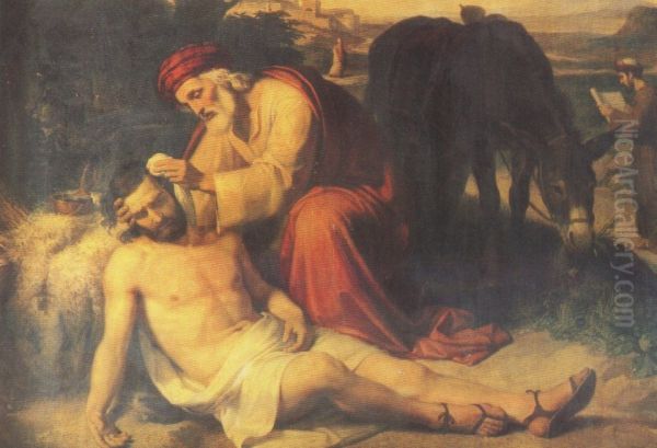 El buen samaritano Oil Painting by Pelegri Clave