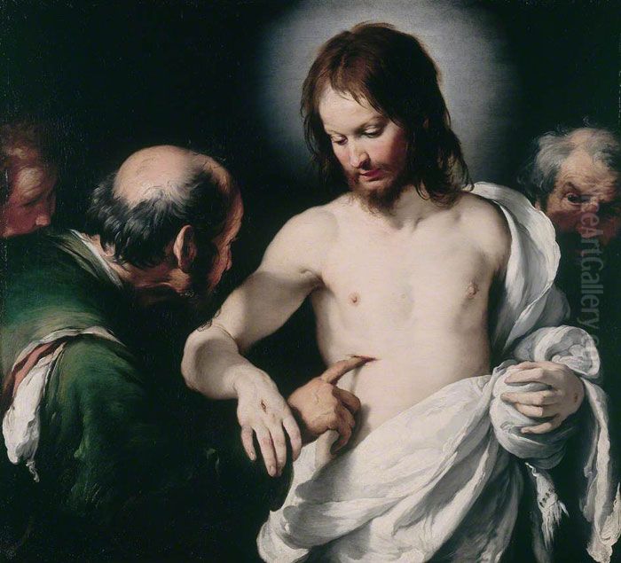 The Incredulity of Saint Thomas Oil Painting by Bernardo Strozzi