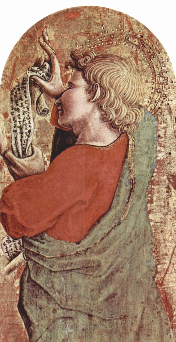 Hauptaltar des Domes von Ascoli, Polyptychon, Predella: Hl. Jacobus d. J. Oil Painting by Carlo Crivelli