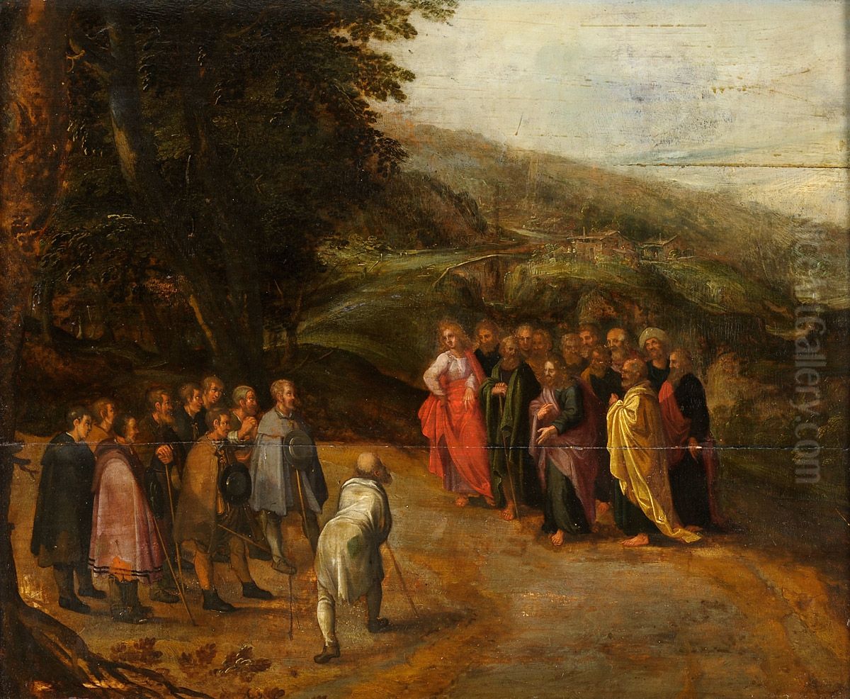 Jesus Heals the Ten Lepers Oil Painting by Unidentified painter