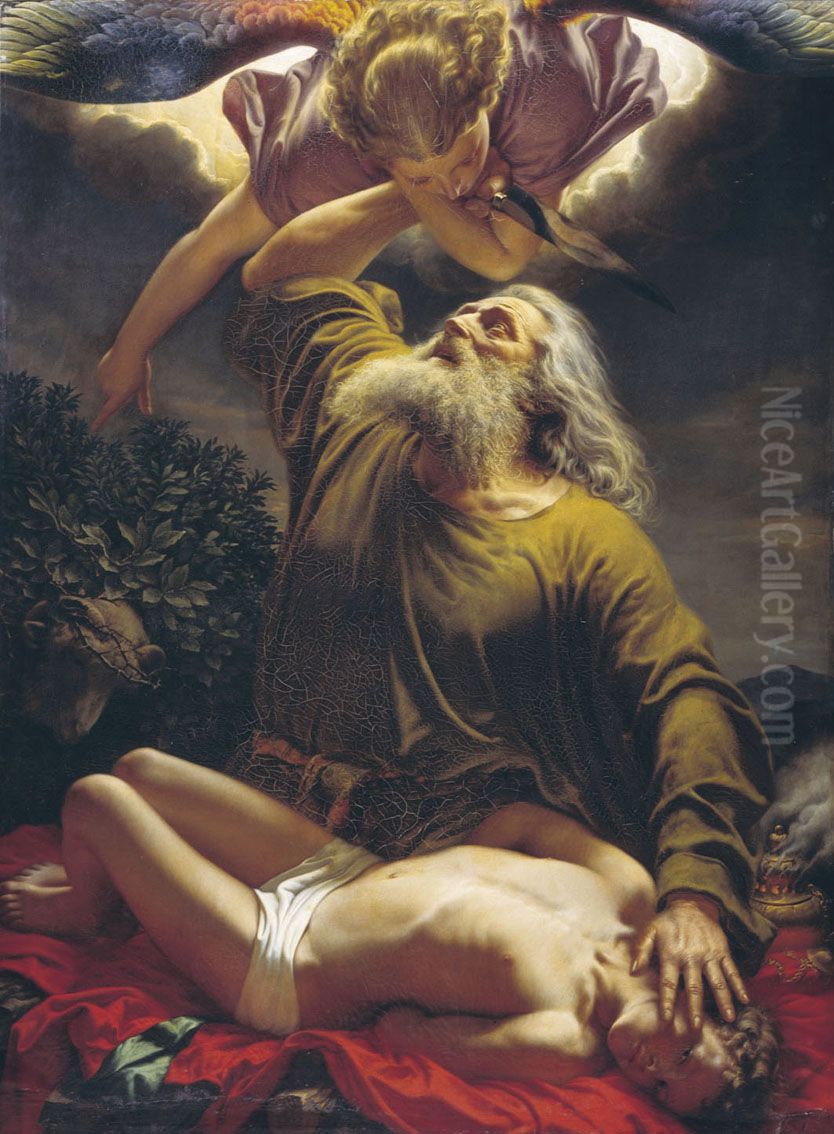 Sacrifice of Isaac Oil Painting by Gerhardt Wilhelm von Reutern