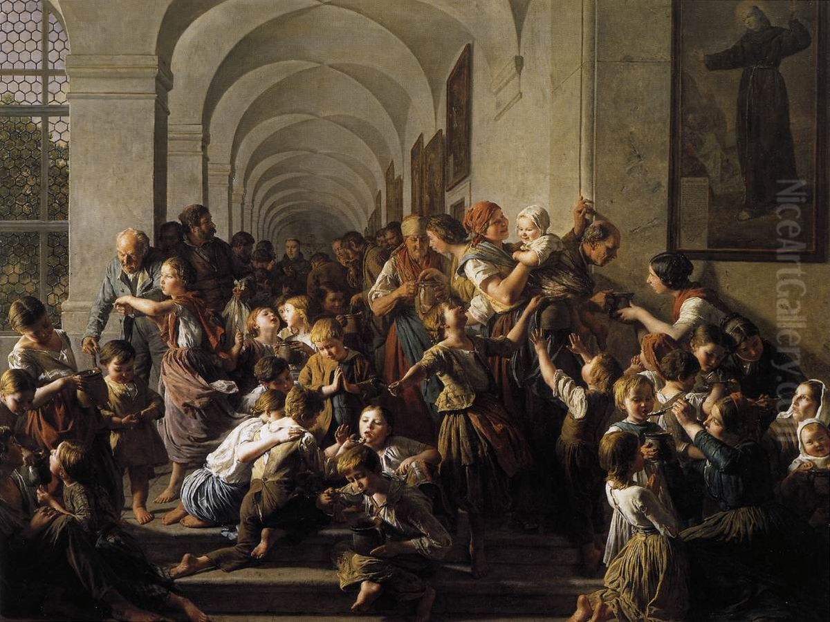 The Soup Kitchen Oil Painting by Ferdinand Georg Waldmuller