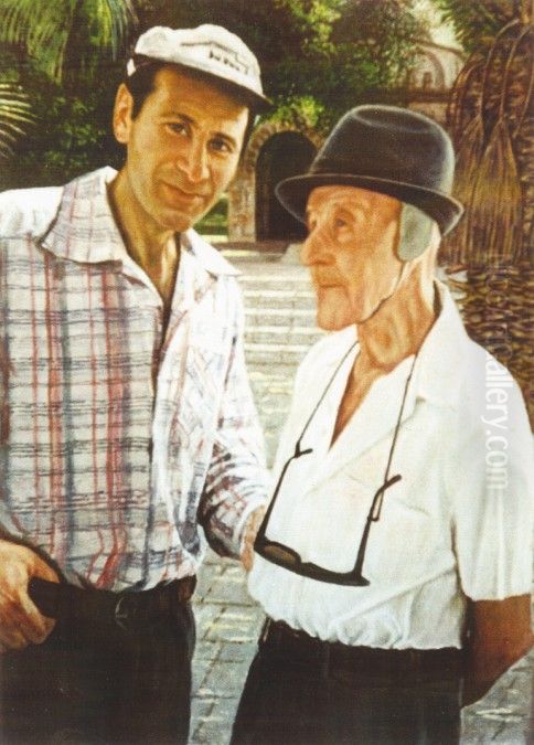 Oleg Fetliher and Yitzhak Blanshteyn. Oil Painting by Mushail Mushailov