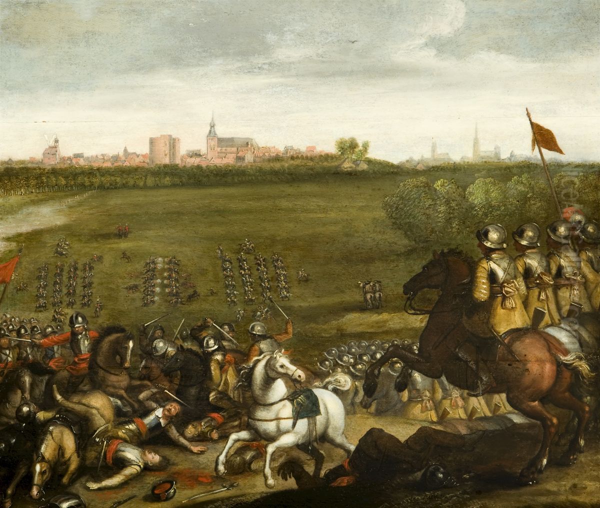 Aanvalsregiment voor de stad Hattem, 1629 Oil Painting by Peter Snayers