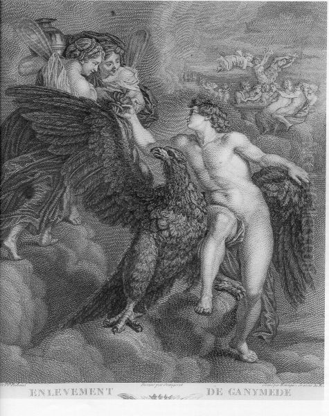 Enlevement de Ganymede Oil Painting by Benoit-Louis Henriquez