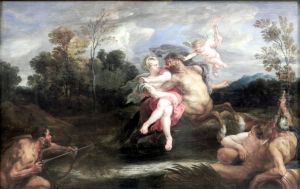 Der Centaur Nessus entfuhrt Dejanira.