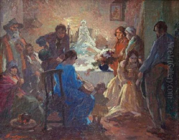 El velorio del angelito Oil Painting by Arturo Gordon