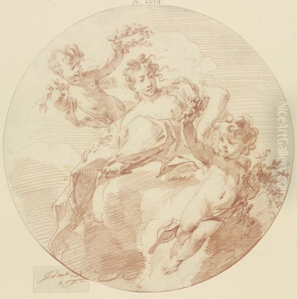 Flora with two genii Oil Painting by Jacob de Wit