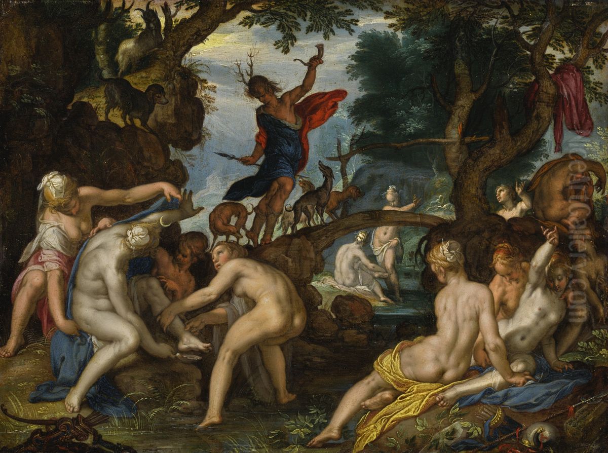 Diana and Actaeon Oil Painting by Joachim Wtewael (Uytewael)