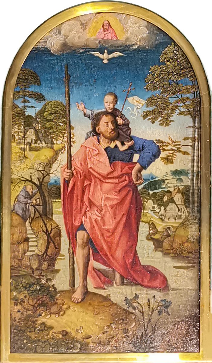 Der heilige Christophorus Oil Painting by Master of the Embroidered Foliage