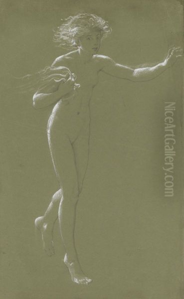 Study for 'Startled' Oil Painting by Frank Bernard Dicksee