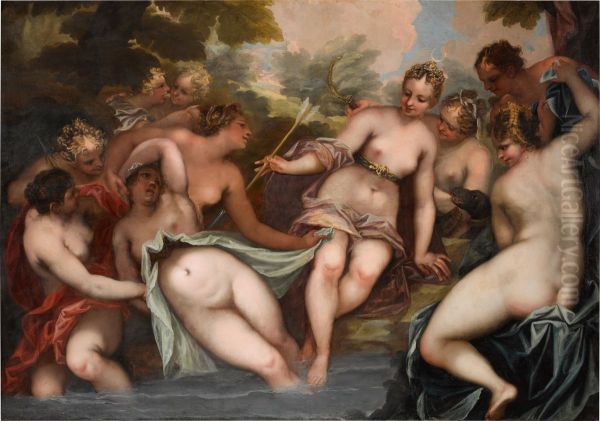 Diana and Callisto Oil Painting by Pietro Liberi