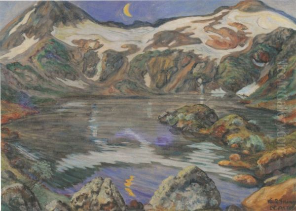 Kl. 2 Julinat Oil Painting by Nikolai Astrup