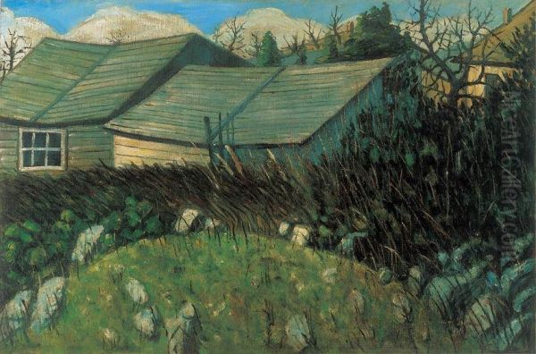 Backyard Oil Painting by Istvan Nagy
