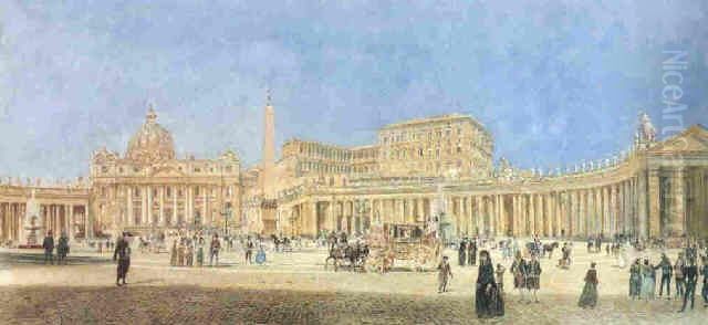Blick auf St. Peter in Rom Oil Painting by Rudolf von Alt Blick auf St. Peter in Rom Oil Painting by Rudolf von Alt