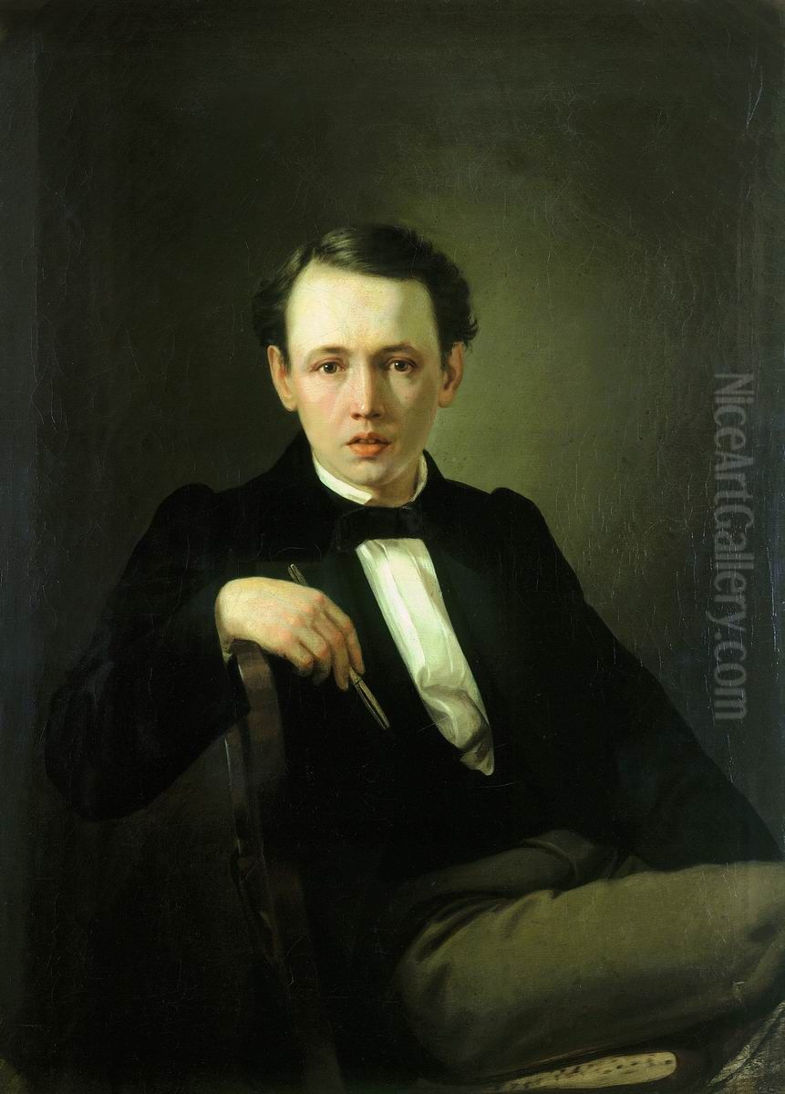 Avtoportret Perova Vasila Grigorovica Oil Painting by Vasily Perov