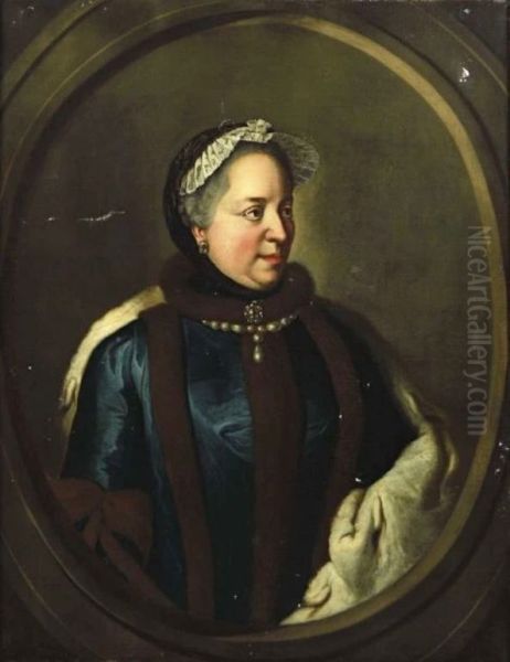 Portrait de Marie-Therese d'Autriche en deuil Oil Painting by Jean-Etienne Liotard