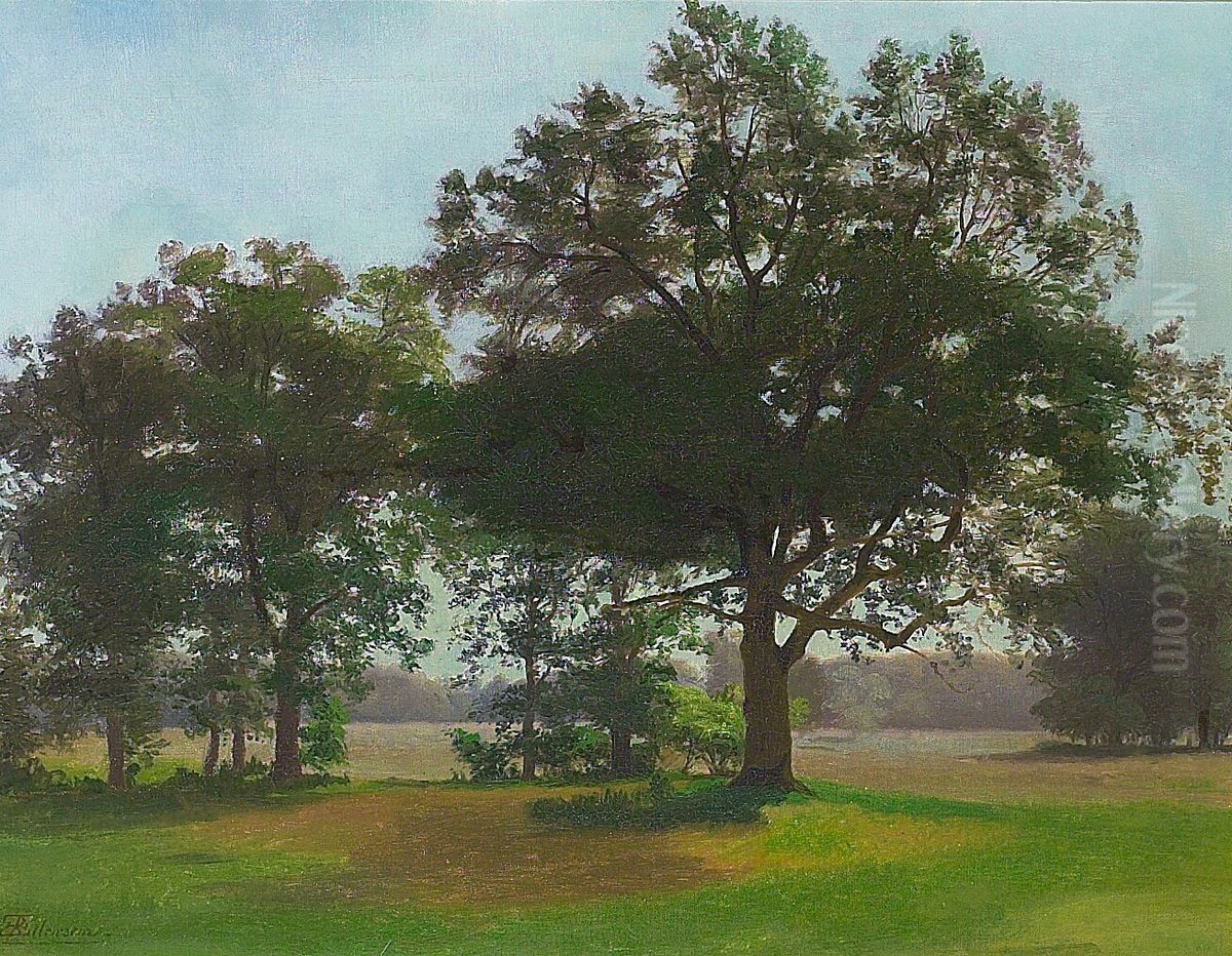 View from Dyrehaven at Copenhagen. Oil Painting by Eiler Rasmussen Eilersen
