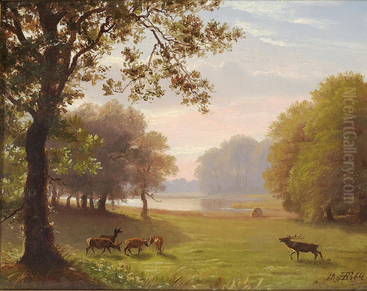 View from Hellebaek. Oil Painting by Eiler Rasmussen Eilersen