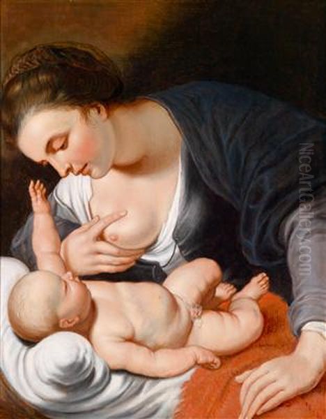 Madonna and Child, after 1630 Oil Painting by (studio of) Rubens, Peter Paul