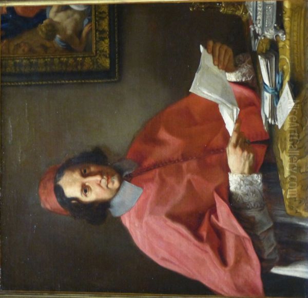 Portrait du cardinal Alderano Cybo Malaspina Oil Painting by Carlo Maratta or Maratti