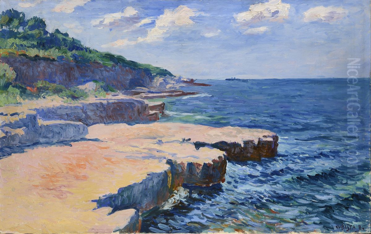 Pohled na more u Puly Oil Painting by Bohumil Kubista