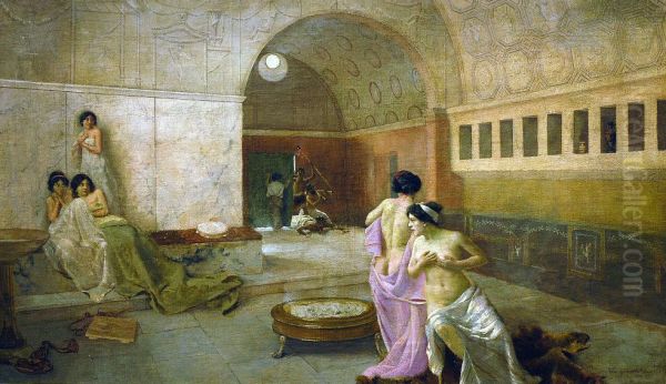 No Caldarium - Ninfas surpreendidas Oil Painting by Pedro Weingartner