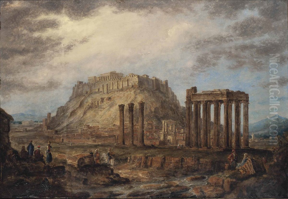 View of Athens from the Ilissus Oil Painting by unknown