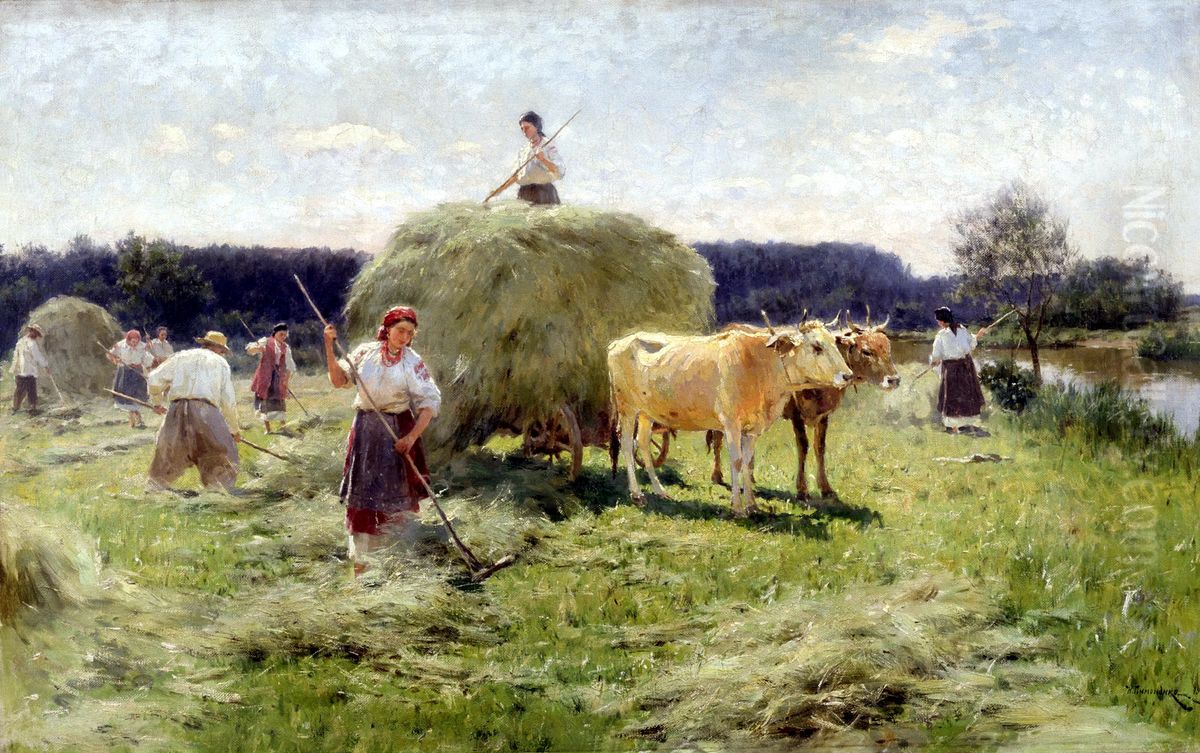 Haymaking Oil Painting by Mykola Pymonenko