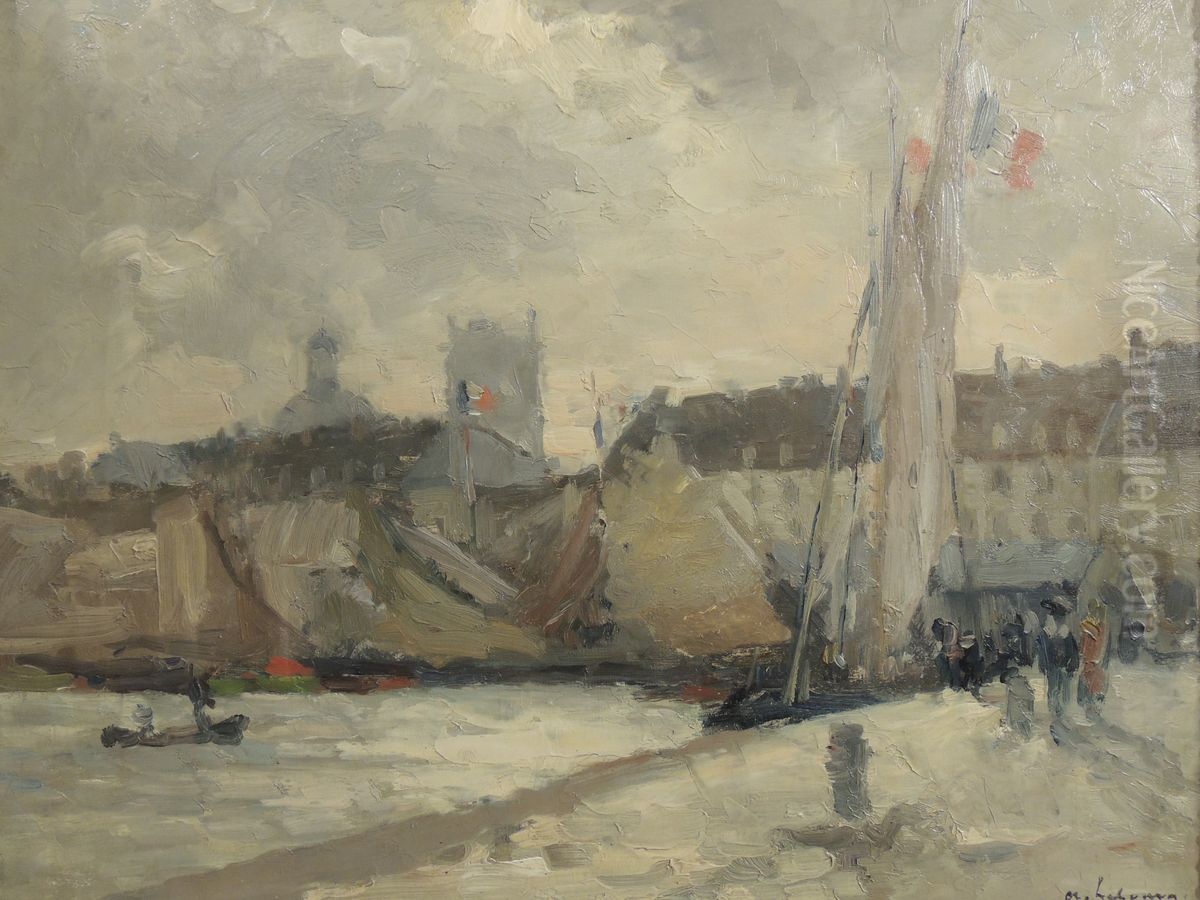Le vieux port de Dieppe Oil Painting by Albert Lebourg