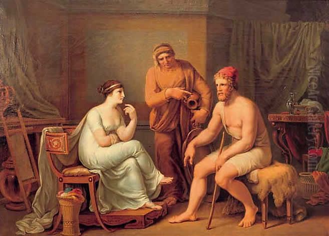 Odysseus and Penelope Oil Painting by Johann Heinrich Wilhelm Tischbein I