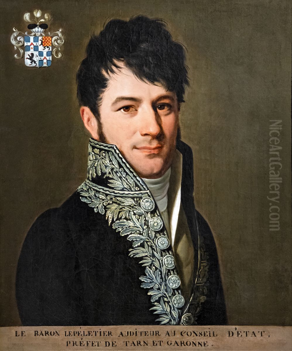Portrait of Baron Le Pelletier, Prefect of Tarn-et-GaronneFrancais:Portrait du baron Le Pelletier prefet de Tarn-et-GaronneItaliano:Ritratto del barone Le Pelletier, prefetto di Tarn-et-Garonne Oil Painting by Louis-Leopold Boilly