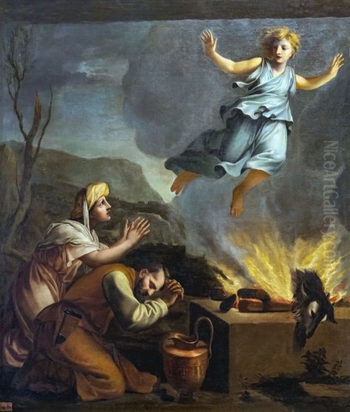 The Sacrifice of ManoahFrancais:Le Sacrifice de ManueItaliano:Il sacrificio di Manoah. Oil Painting by Eustache Le Sueur