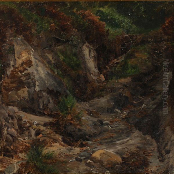 Slugt, udtorret baekleje Oil Painting by Janus Andreas Bartholin La Cour