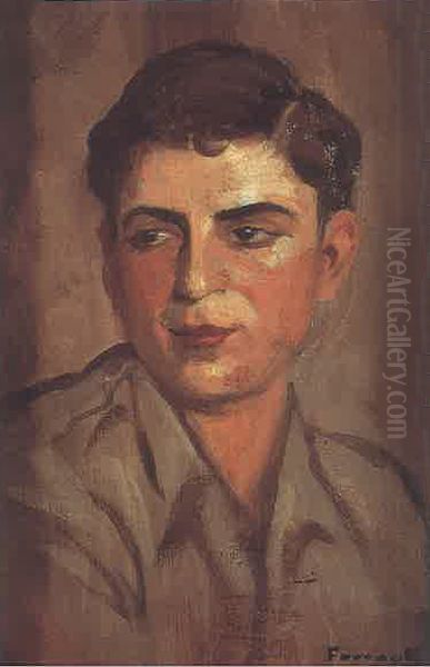 Portrait of Fadlo Khauli. Oil Painting by Moustafa Farroukh