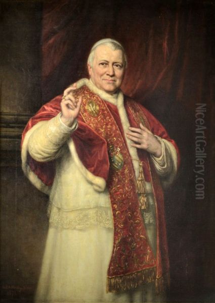 Portrait of Pope Pius IX Oil Painting by George Peter Alexander Healy
