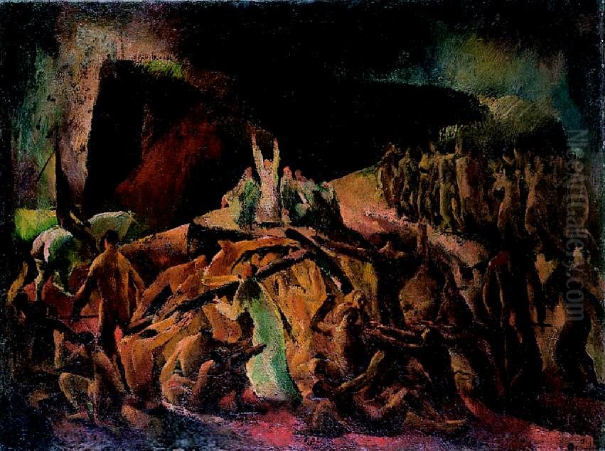 Golgotha Oil Painting by Vilmos Aba-Novak