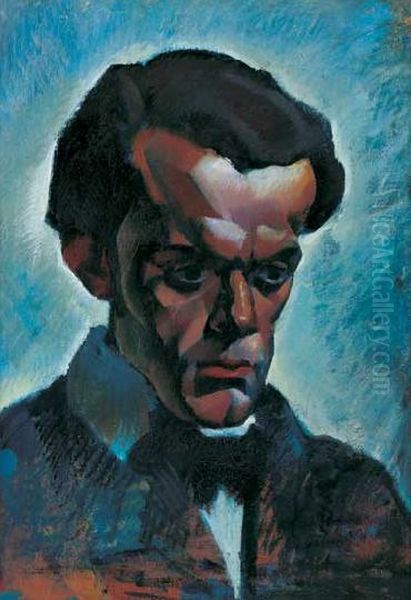 Portrait of the Violinist Vilmos Ibranyi Oil Painting by Vilmos Aba-Novak