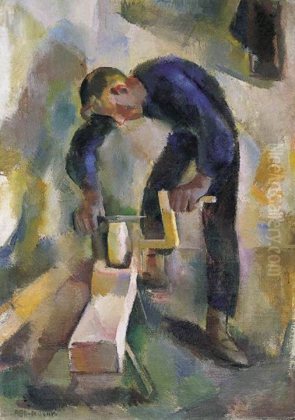 The Grinder Oil Painting by Vilmos Aba-Novak