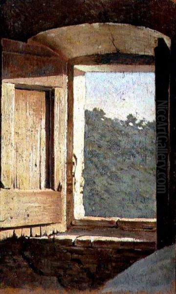 Finestra di casa di campagna Oil Painting by Giuseppe Abbati
