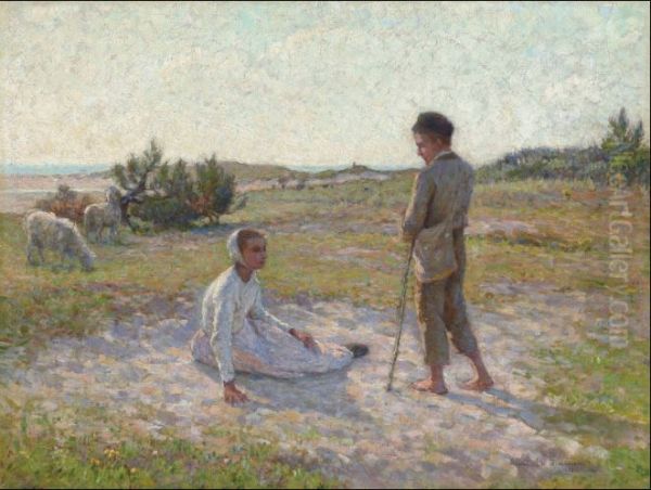 Sur les dunes, Etaples Oil Painting by Henri Le Sidaner