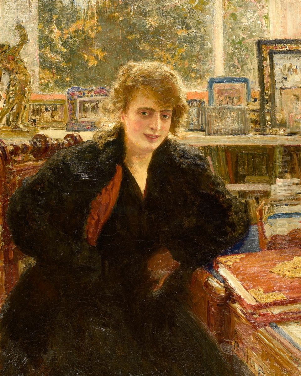Rouva Rivoirin muotokuva Oil Painting by Repin Iliya
