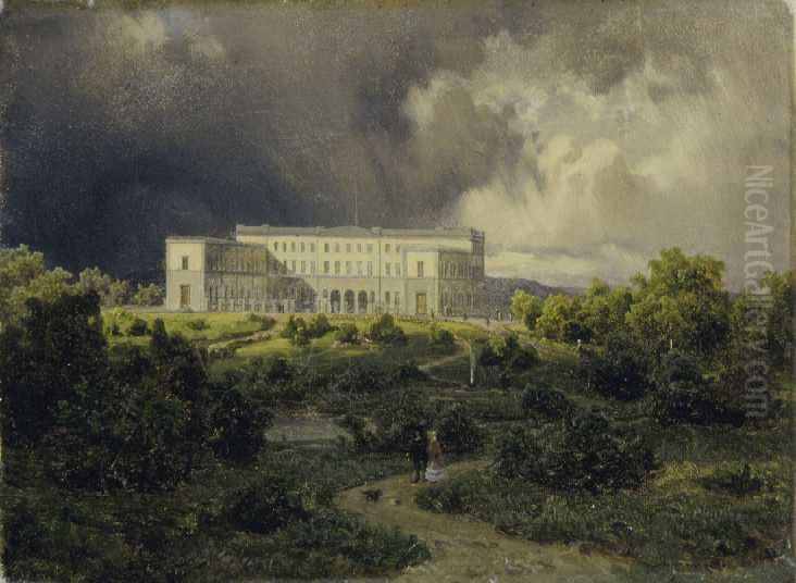 Slottet og Dronningparken Oil Painting by Joachim Frich