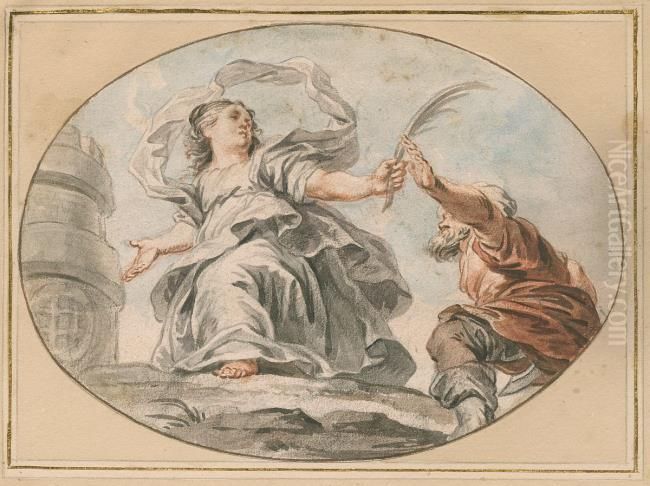 Flight of Saint Barbara Oil Painting by (studio of) Rubens, Peter Paul