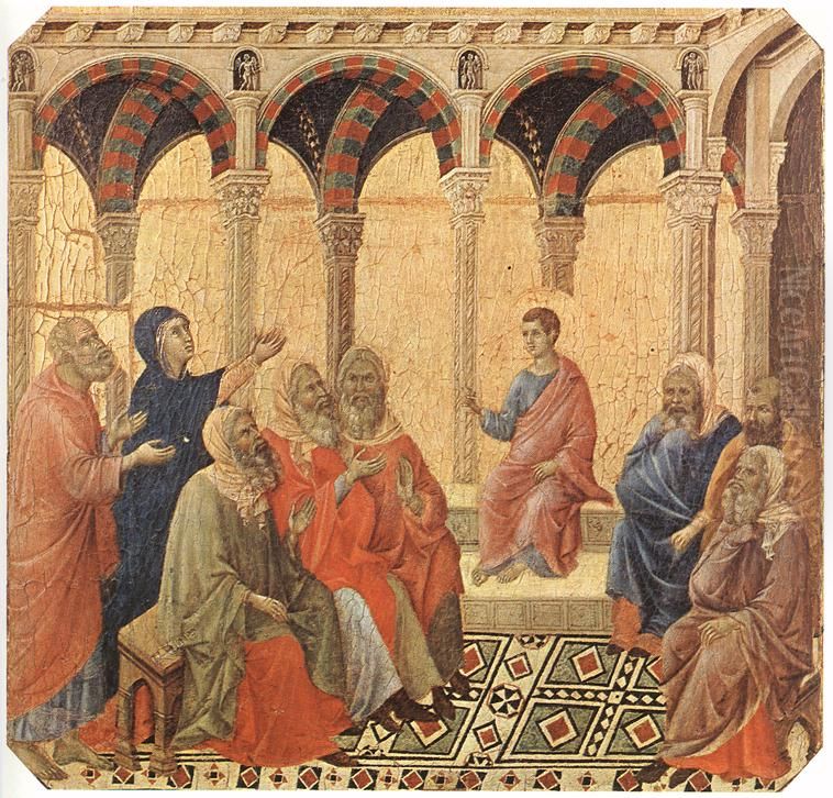Disputation with the Doctors Oil Painting by Duccio Di Buoninsegna