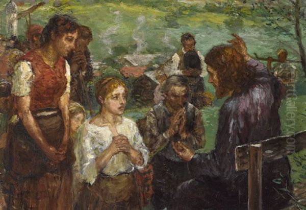 Sermon on the Mount Oil Painting by Fritz von Uhde